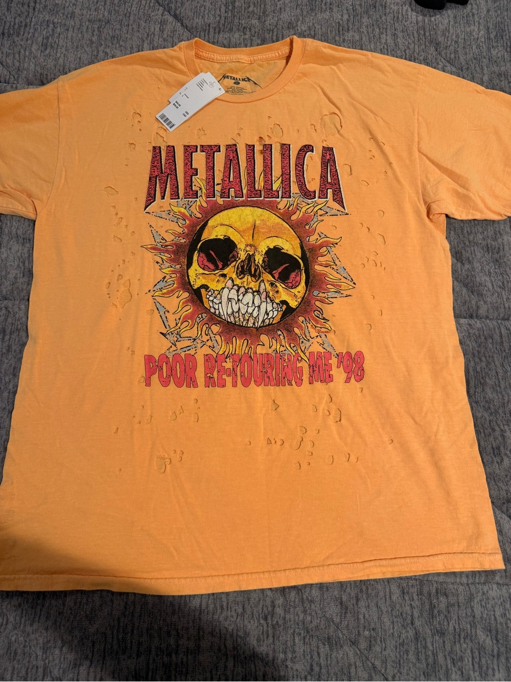 Metallica Graphic Tee - Orange Skull Band Shirt